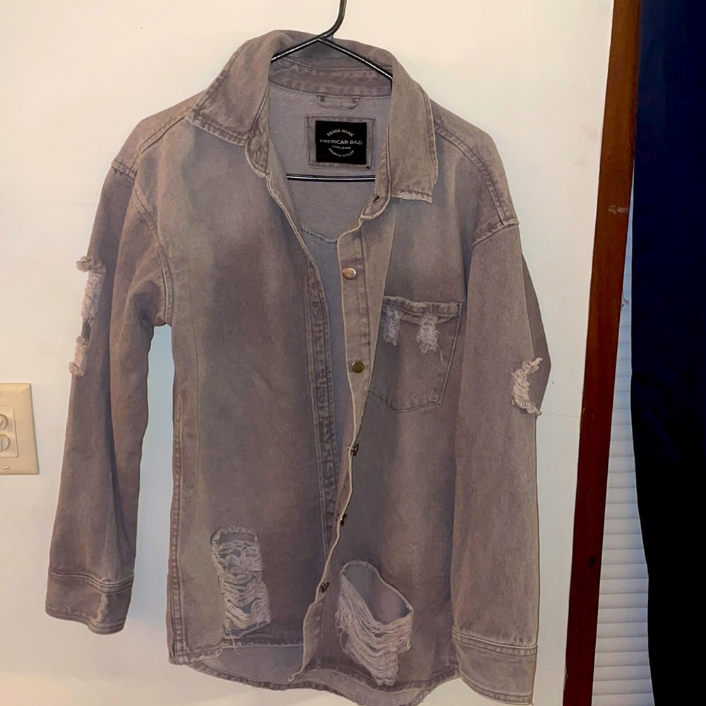 American bazi grey jean jacket